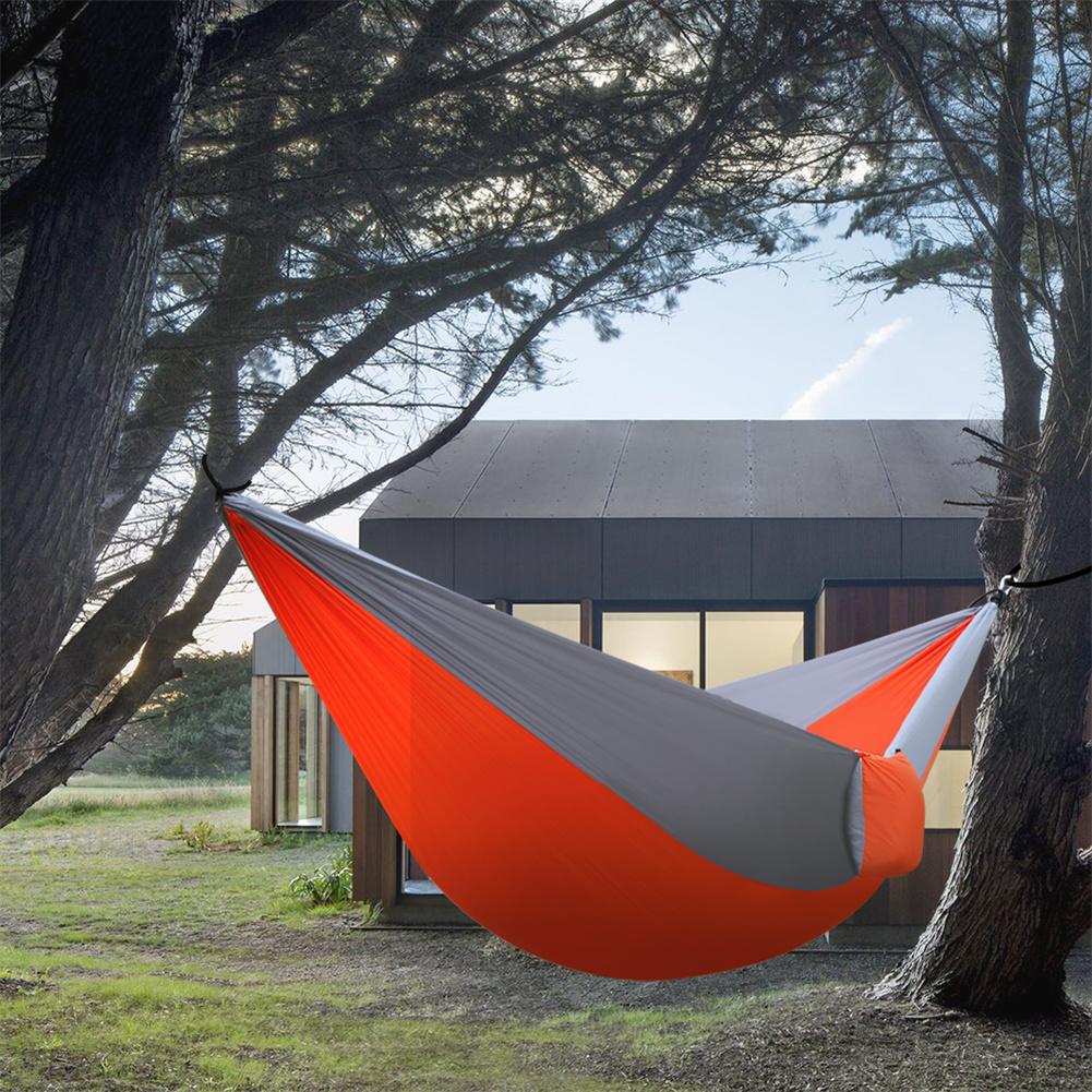 Cheap Goat Tents Outdoor Camping Hammock Contrast Color Nylon Parachute Fabric Double layer Sleep Hammock 260x140cm   